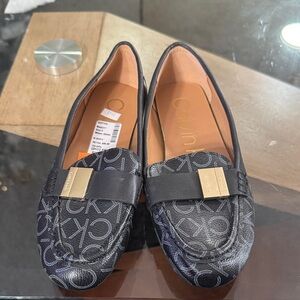 Calvin Klein Black Patterned Loafers